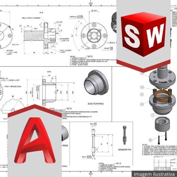 Curso de AutoCAD e SolidWorks – Desenho de Conjuntos