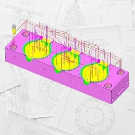 Programação CAM Cavidade Matriz Molde Garrafa
